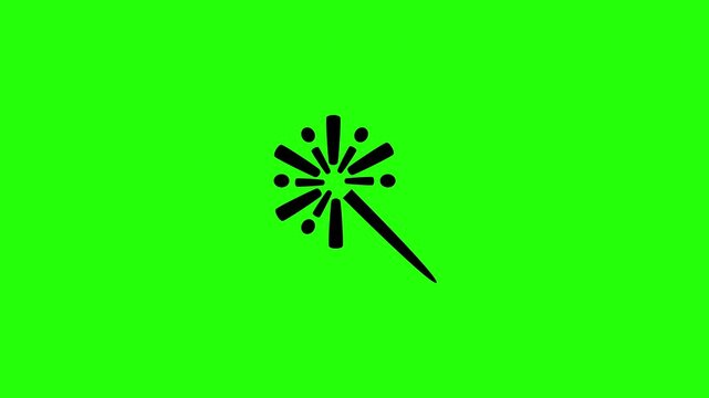 Premium 4K resolution clip showing a festive single firework sparkler explosion silhouette bouncing. Tactical popup asset for New Year and American holiday media.