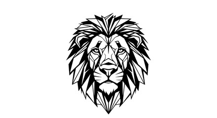 Geometric Lion Head Illustration - Abstract Animal Art © Raffa