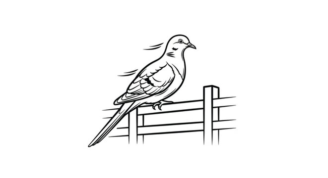 Bird Perched on a Fence Post.