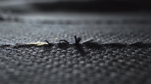 Close-up of a spider on fabric.