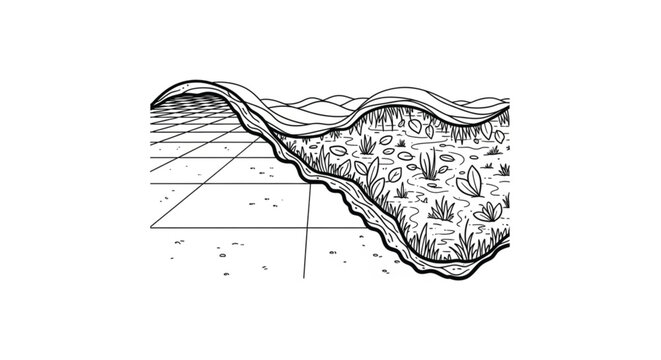 Detailed illustration of human skin layers.