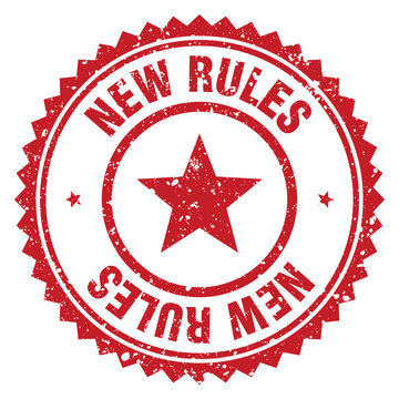 new rules red grunge round stamp. new rules stamp