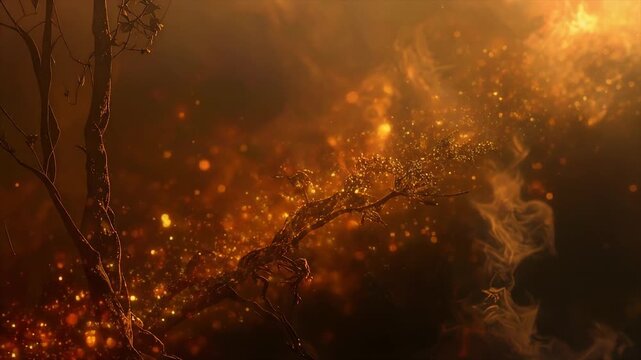 Soft luminous specks drifting apart in multilayer space haze with calm radiant abstract depth