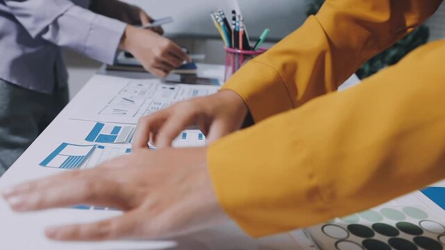 team of UI UX web designer are working together to develop mobile responsive websites with UI UX front end designer previews, UI UX web development ideas, front end designer. application development