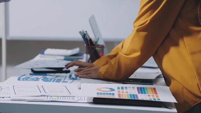 team of UI UX web designer are working together to develop mobile responsive websites with UI UX front end designer previews, UI UX web development ideas, front end designer. application development