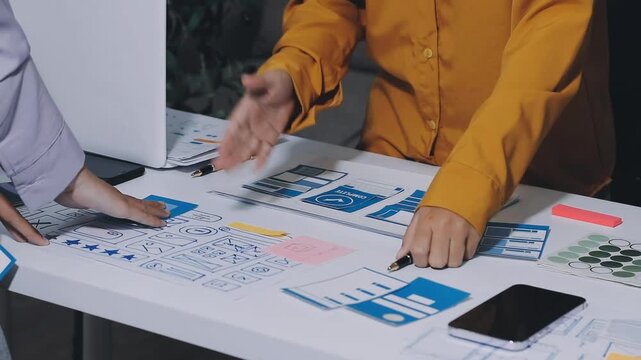 team of UI UX web designer are working together to develop mobile responsive websites with UI UX front end designer previews, UI UX web development ideas, front end designer. application development