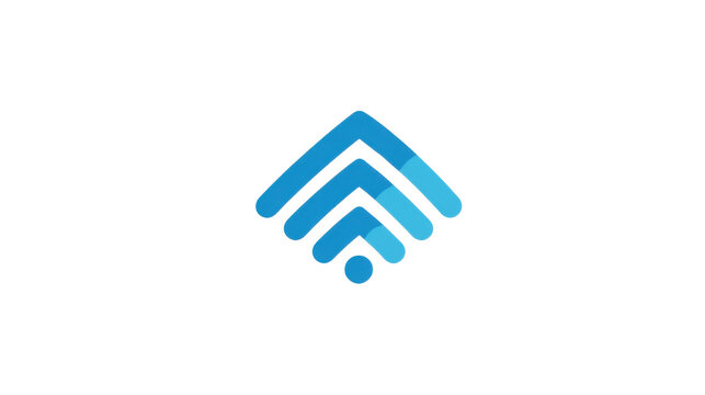  Blue WiFi Wireless Signal Icon Logo Isolated on White background