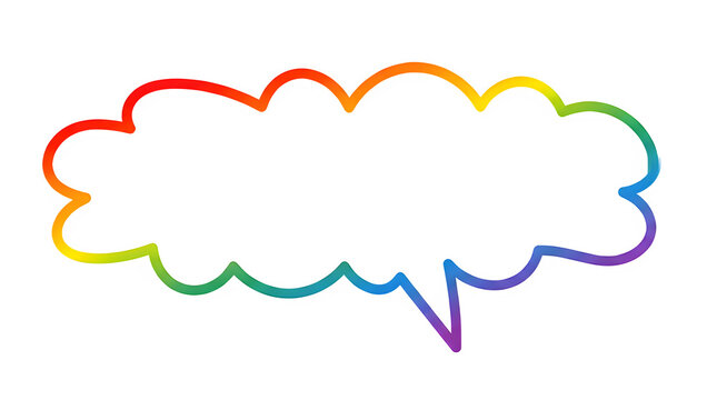 Empty colorful rainbow gradient speech bubble illustration with gradient communication dialogue colorful spectrum illustration conversation expression chatting abstract creative isolated
