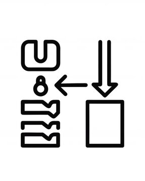 Minimalist Line Drawing Animation of Database Security Breach SQL Injection Attack or Data Retrieval Process Infographic