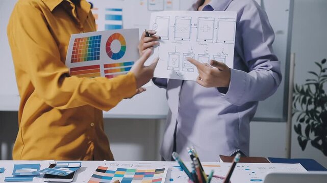 team of UI UX web designer are working together to develop mobile responsive websites with UI UX front end designer previews, UI UX web development ideas, front end designer. application development
