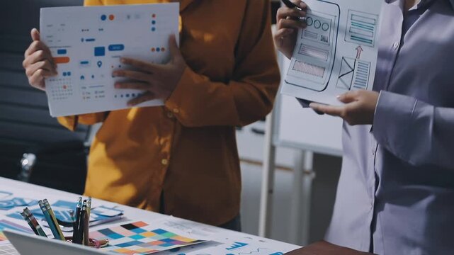 team of UI UX web designer are working together to develop mobile responsive websites with UI UX front end designer previews, UI UX web development ideas, front end designer. application development