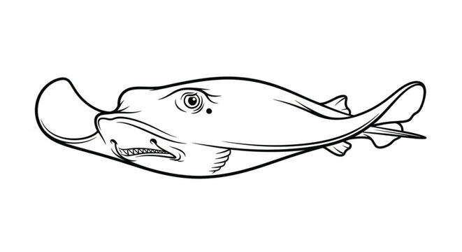 Detailed illustration of a hammerhead shark.