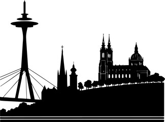 Fototapeta premium Bratislava skyline banner silhouette vector illustration
