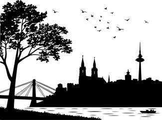 Fototapeta premium Bratislava skyline banner silhouette vector illustration