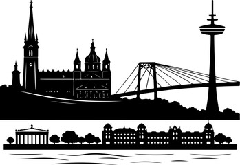 Fototapeta premium Bratislava skyline banner silhouette vector illustration