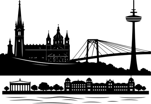 Bratislava skyline banner silhouette vector illustration