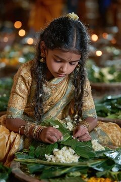 Vidyarambham ceremony with children starting school on Vijayadashami, goddess of learning, back to school celebration