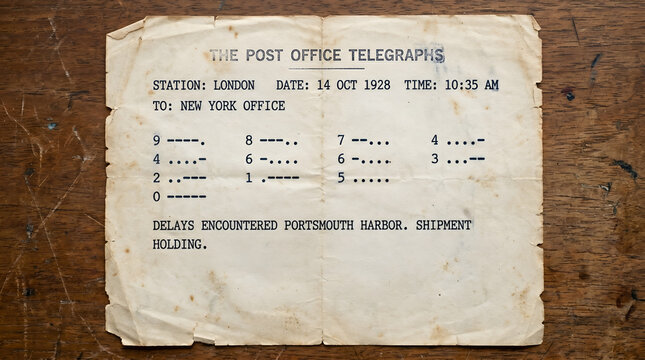 Vintage telegram from london to new york dated 1928