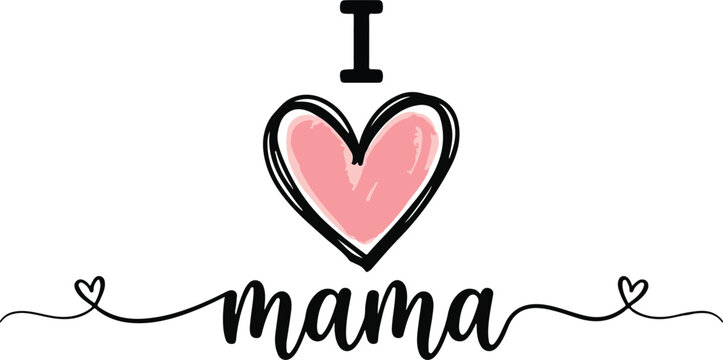 Mother's day graphic design with heart and text