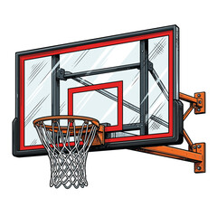 Naklejka premium Realistische Basketball Backboard Vector Illustration | Basketball-Rückwand für T-Shirt-Design