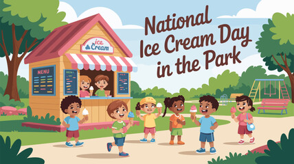 Fototapeta premium National ice cream day in the park