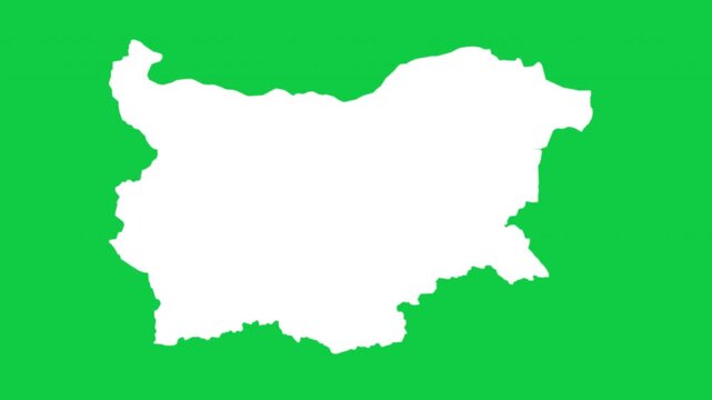 Bulgaria map pop animation with green background