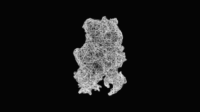 Sketch Udmurt outline map animation - smooth progressive reveal