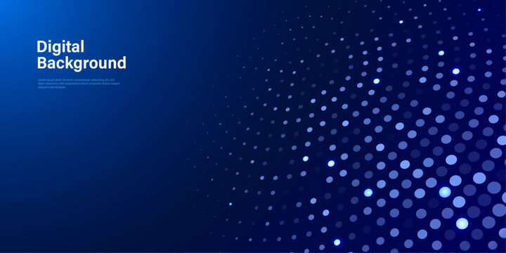 Digital background with round dots. Vector illustration.
