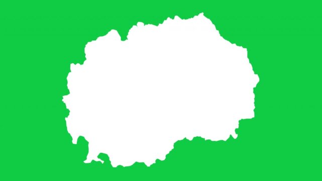 North Macedonia map pop animation with green background