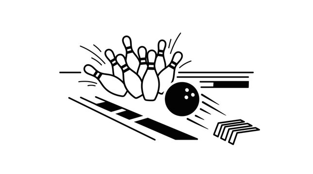 Bowling ball hitting pins