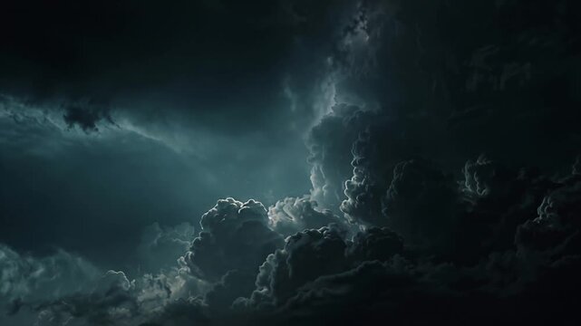 Dramatic lightning bolt striking through dark storm clouds at night.