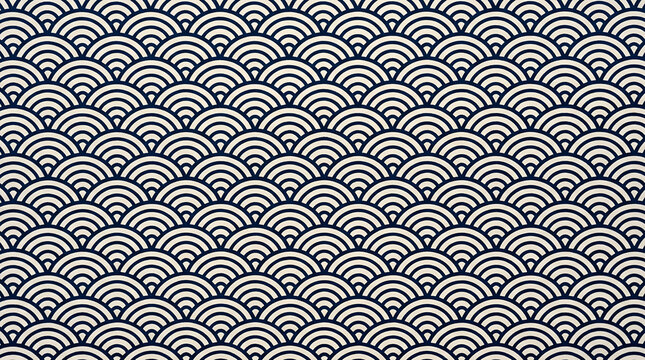 Traditional japanese seigaiha wave pattern background