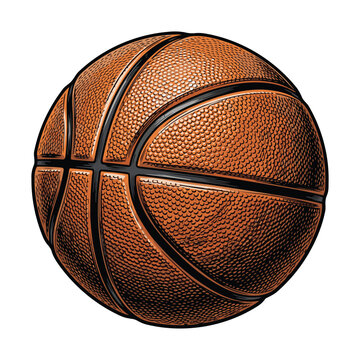 Realistische basketball  Vector Illustration | Basketball f&uuml;r T-Shirt-Design