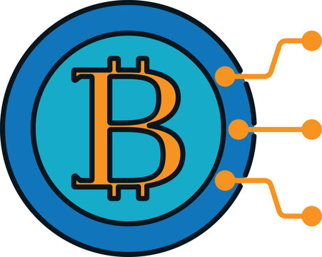 Icon of crypto coin representing digital currency, blockchain investment, and modern financial technology in global business context