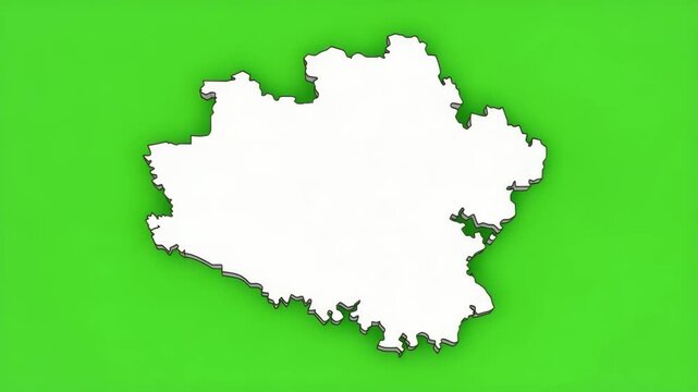 Map of slovakia on green background for illustration purposes
