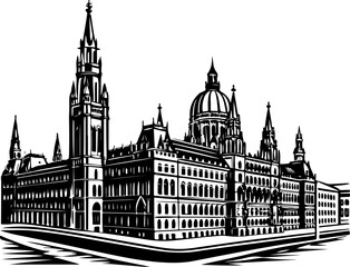 Obraz premium Vienna skyline silhouette vector illustration