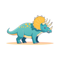 Fototapeta premium Cartoon Triceratops Dinosaur Illustration
