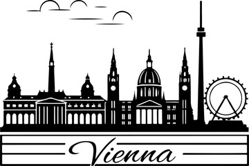 Fototapeta premium Vienna skyline silhouette vector illustration