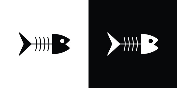 Fish bones icon clipart for apps and web