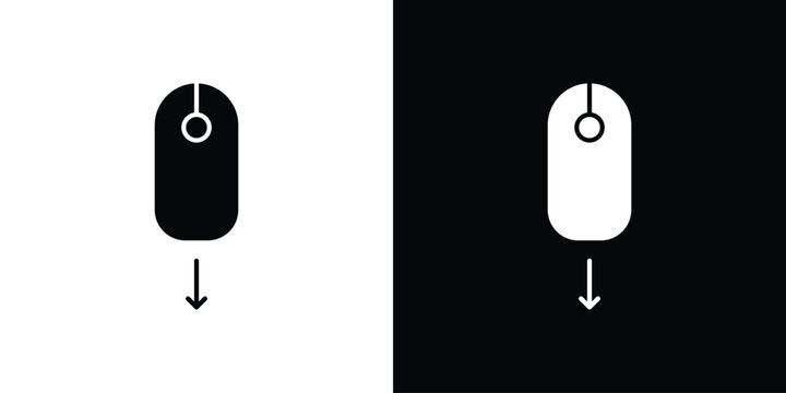 Scroll down computer mouse icon clipart for apps and web