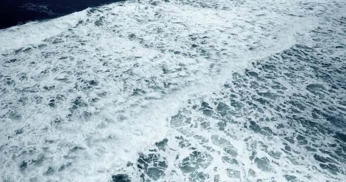 Top view sea wave in stormer
