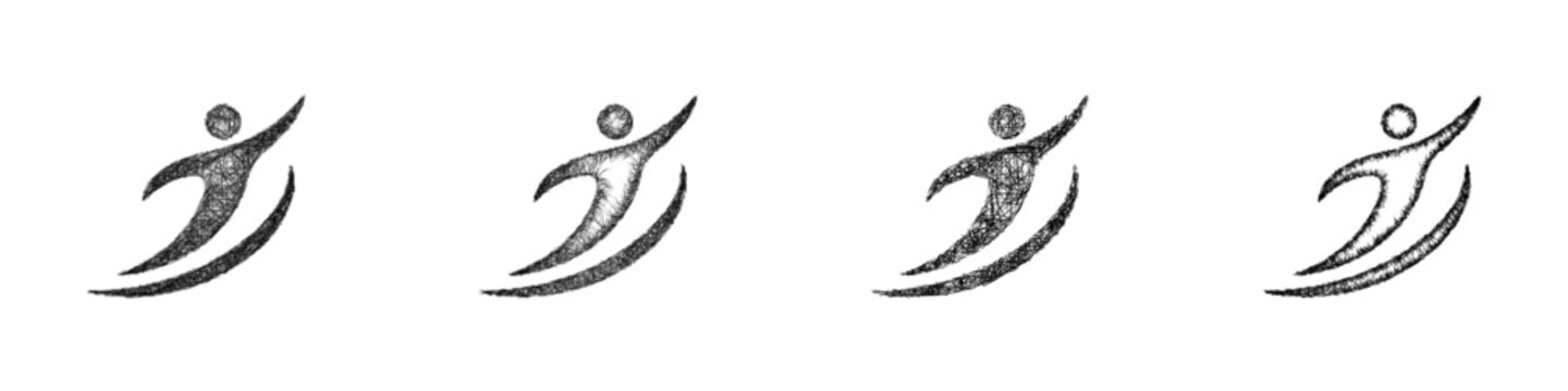 Sketch movement logo design set