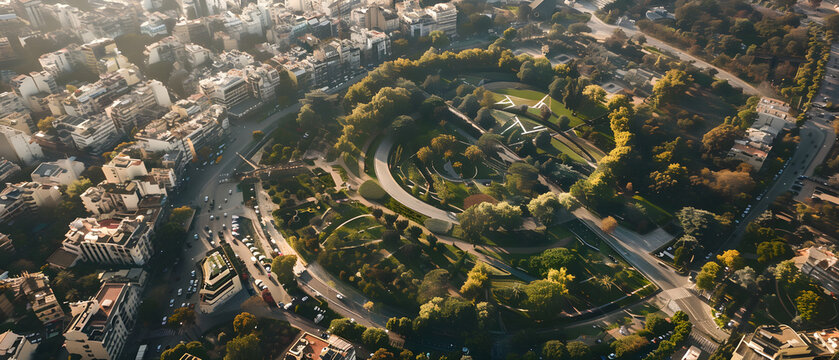 "Urban Oasis: Circular Parks Transforming the Cityscape with Green Spaces and Vibrant Community Life"