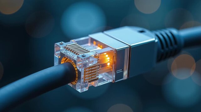 Illuminated Network Cable Connection in a Modern Environment