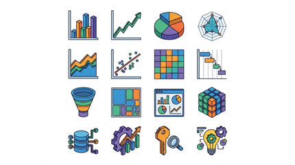 Fototapeta premium Collection of Business and Data Analysis Icons.