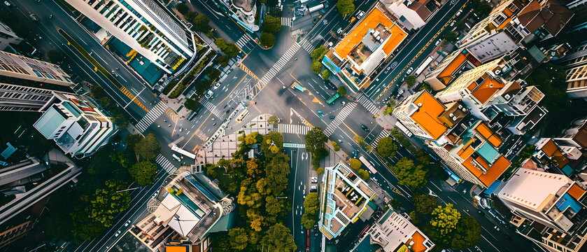 "Exploring Urban Design: Key Intersections Featuring Large Squares Transforming City Landscapes in Version Six"