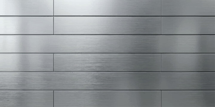 Modern silver brushed metal panel wall texture with high quality background industrial metallic architectural horizontal cladding interior construction material structure minimalist