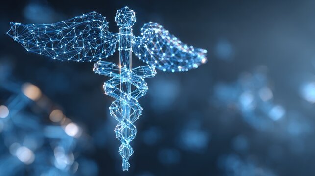 Medical caduceus symbol illustration