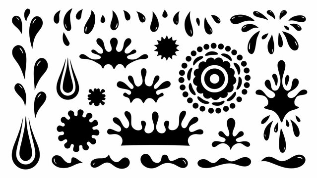 Black liquid motion silhouettes a collection of abstract shapes on a white background abstract shapes black silhouettes blob shapes