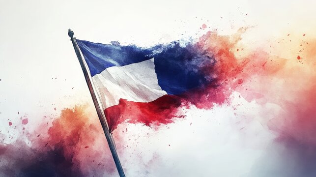 French flag on white background,national holiday of France,web,greeting cards, poster, banner,French National Day July 14th France national holiday,Blue,white,red colors Bastille Day celebration.